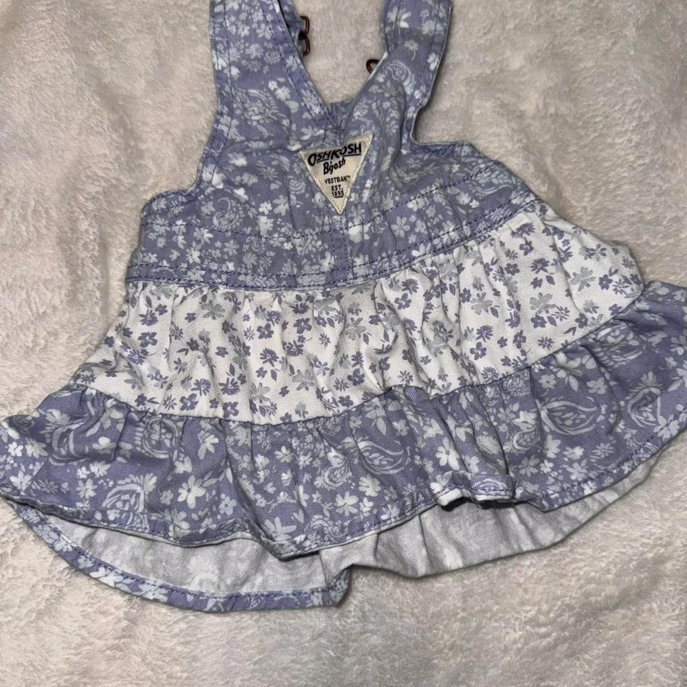 OshKosh B'gosh blue floral baby dress Size 3 months